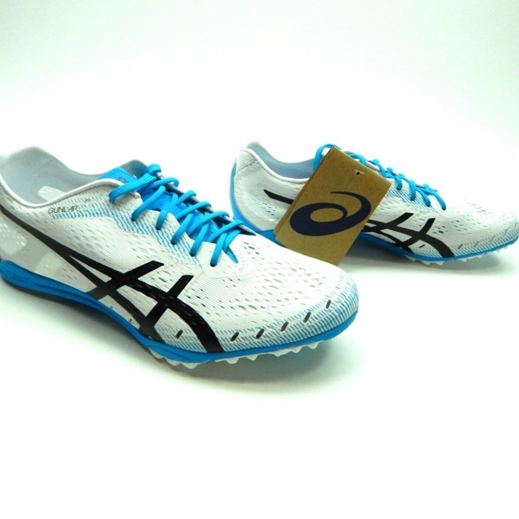 Asics Gun Lap 2 Field And Track Size 5.5 Men’s White Black W Blue Sneakers